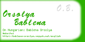 orsolya bablena business card